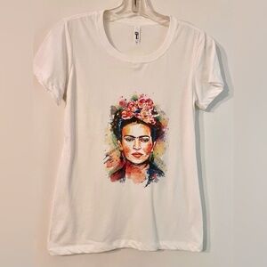 EUC Frida Kahlo White T-Shirt Sz Medium